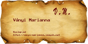 Ványi Marianna névjegykártya
